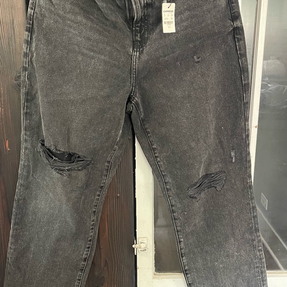 Express Charcoal Distressed Women Jeans